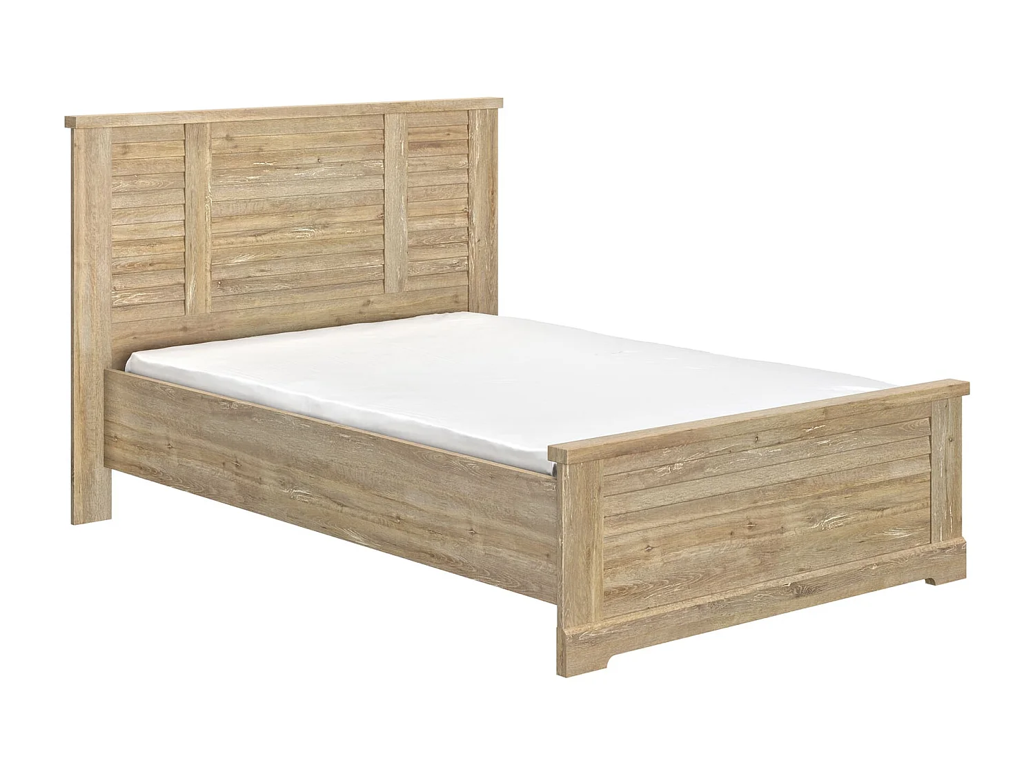 Lit en bois clair imitation châtaignier 140x190 - LT5066