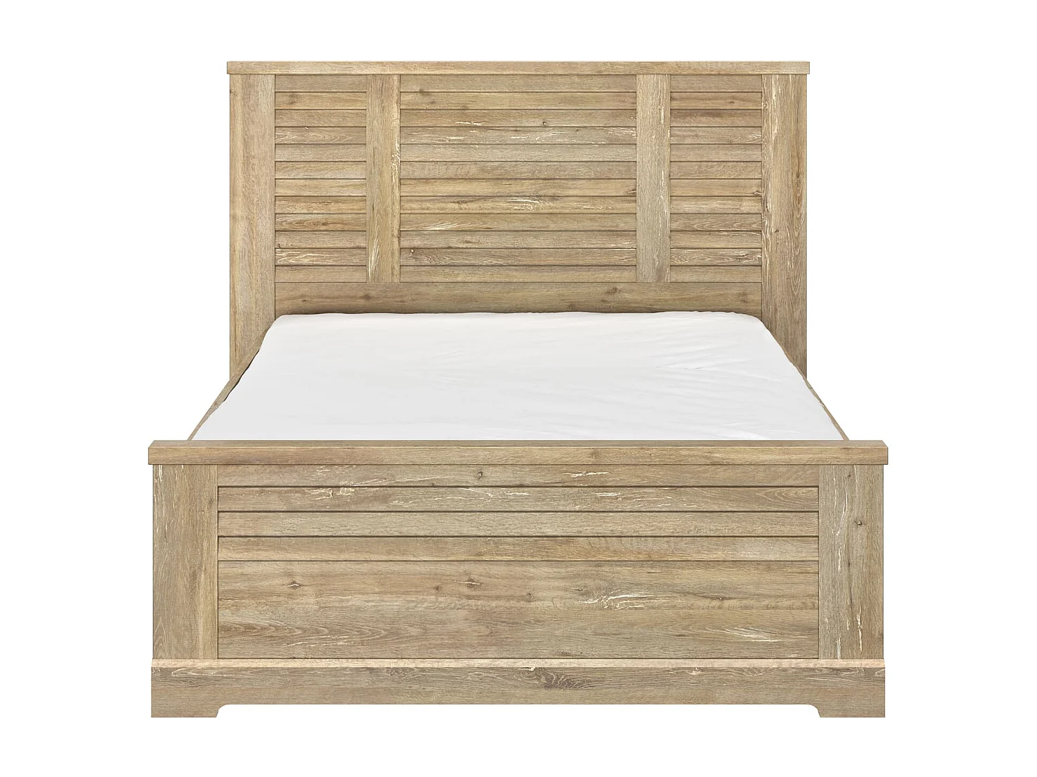 Lit en bois clair imitation châtaignier 140x190 - LT5066