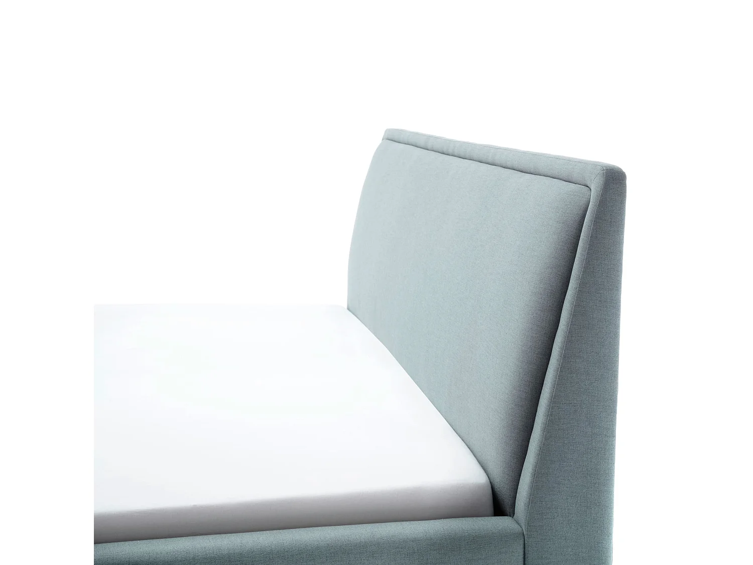 Lit rembourré en tissu bleu ciel avec tête de lit lisse 140x200 - LT8003