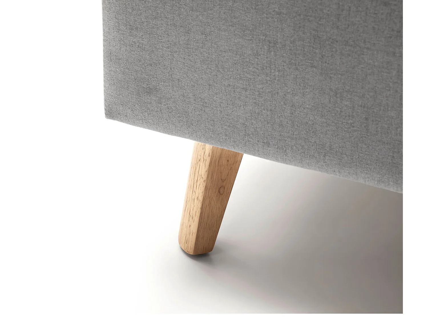 Lit rembourré en tissu gris clair avec tête de lit lisse 140x200 - LT8003