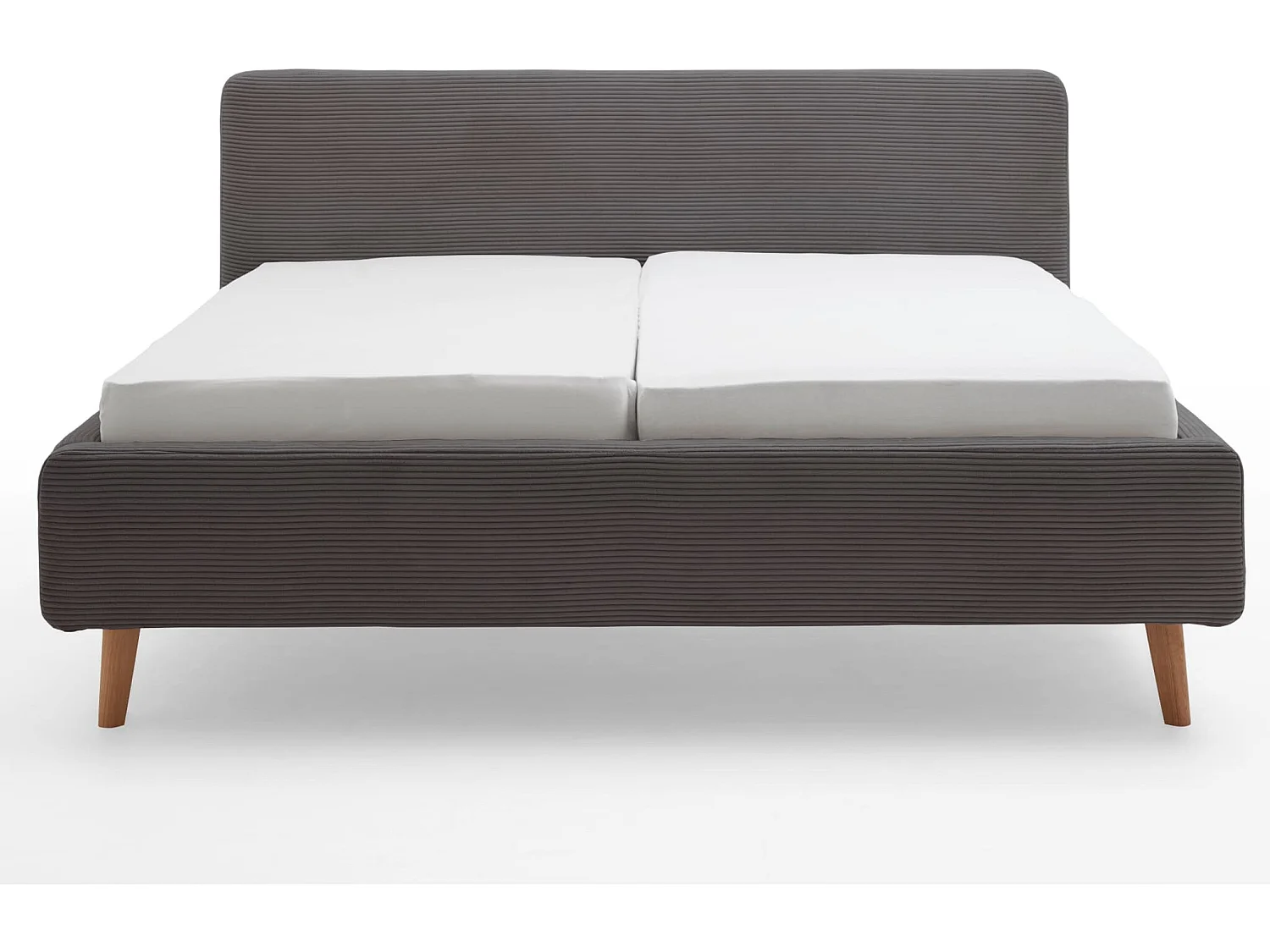 Lit rembourré en velours anthracite avec tête de lit lisse 180x200 - LT8002