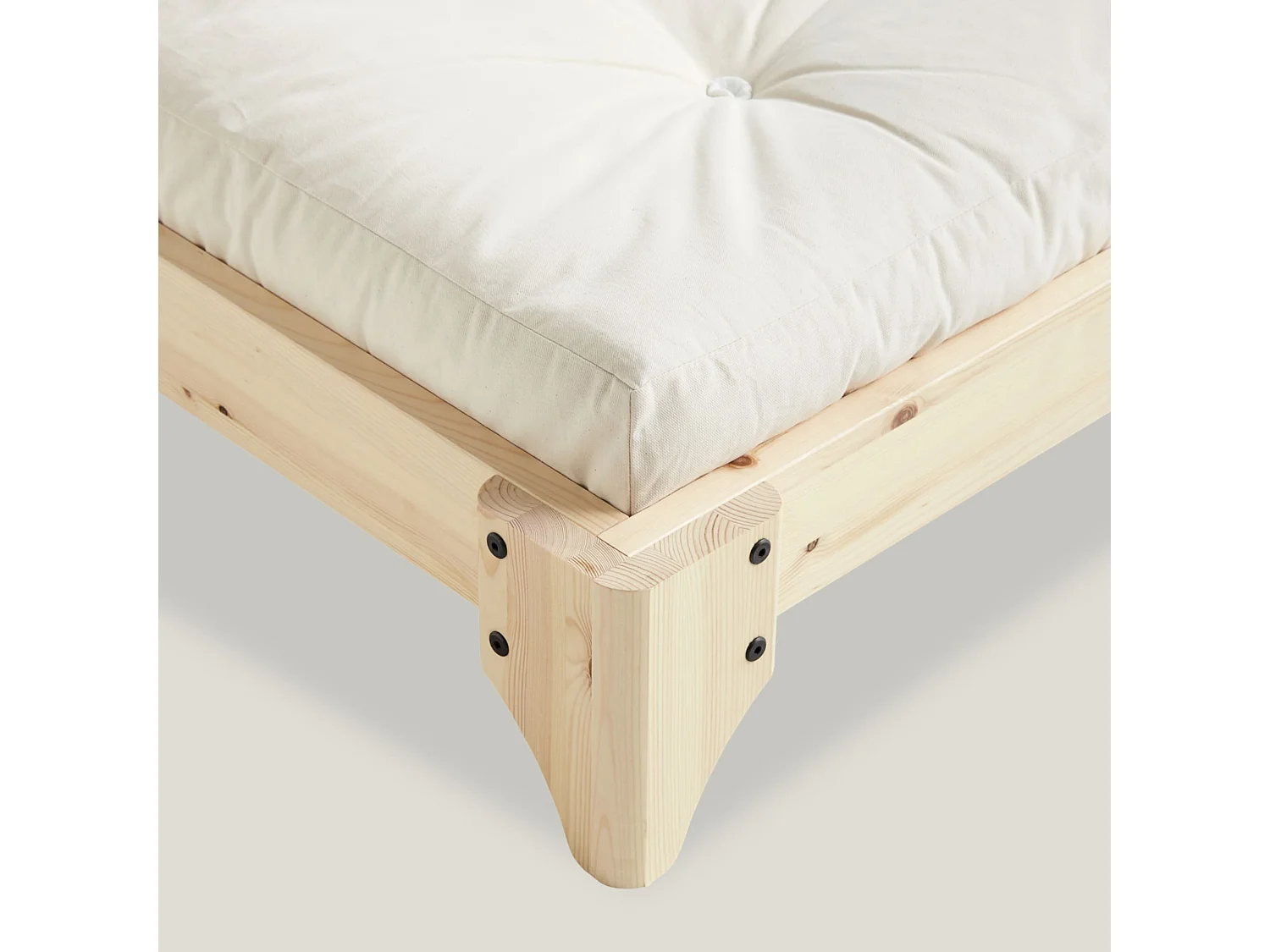 Lit ELAN en pin massif naturel avec sommier 180x200