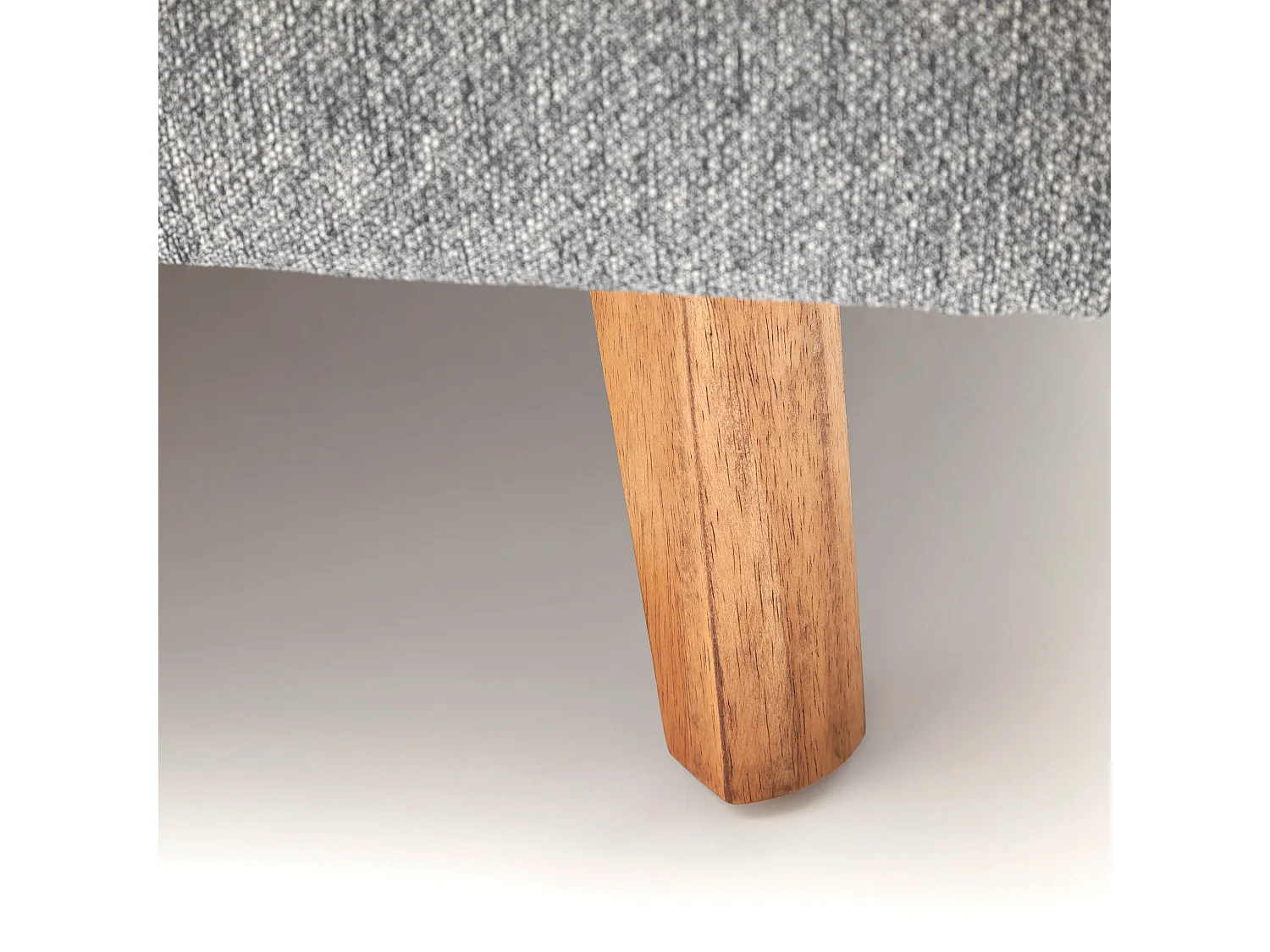 Lit rembourré en tissu gris avec tête de lit lisse 140x200 - LT8003