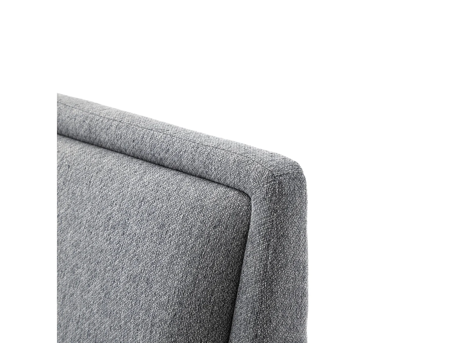Lit rembourré en tissu gris avec tête de lit lisse 140x200 - LT8003