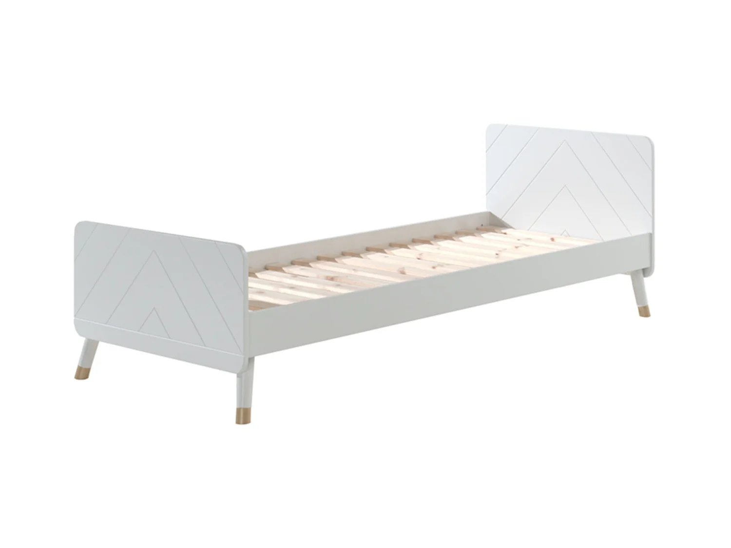 Lit enfant en bois massif blanc 90x200 - LI2031