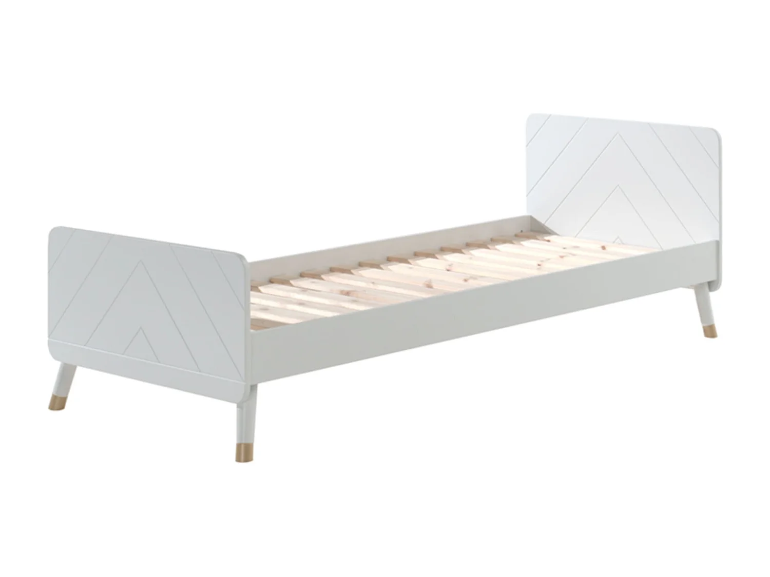 Lit enfant en bois massif blanc 90x200 - LI2031