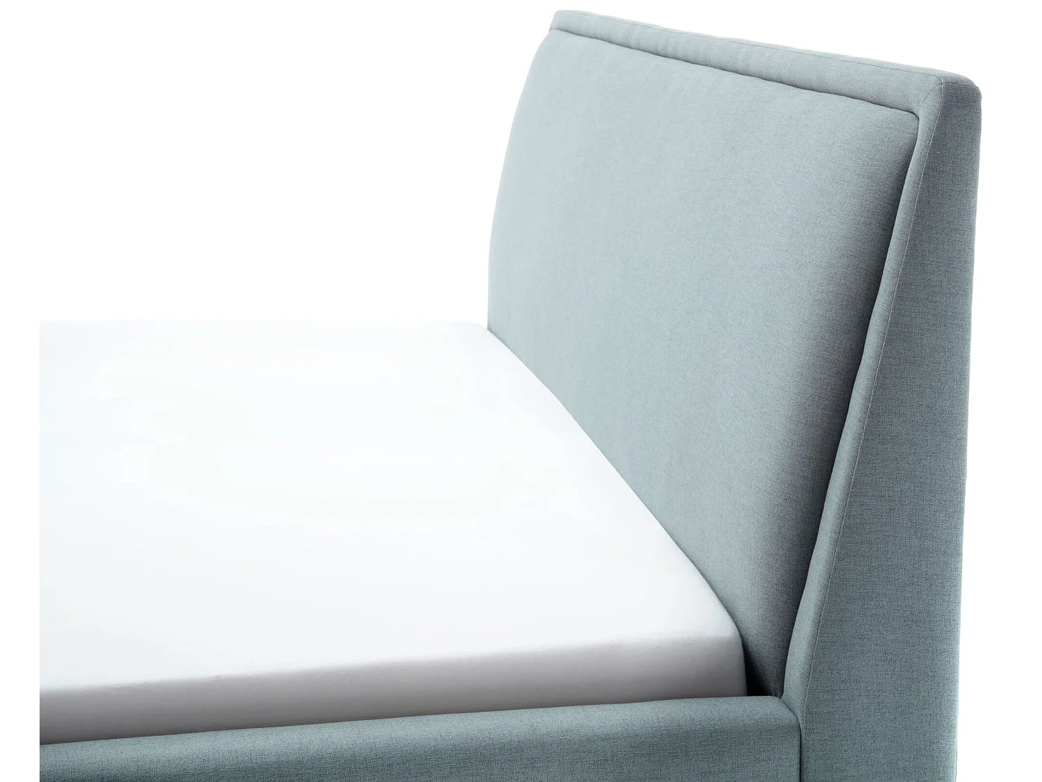 Lit rembourré en tissu bleu ciel avec tête de lit lisse 160x200 - LT8003