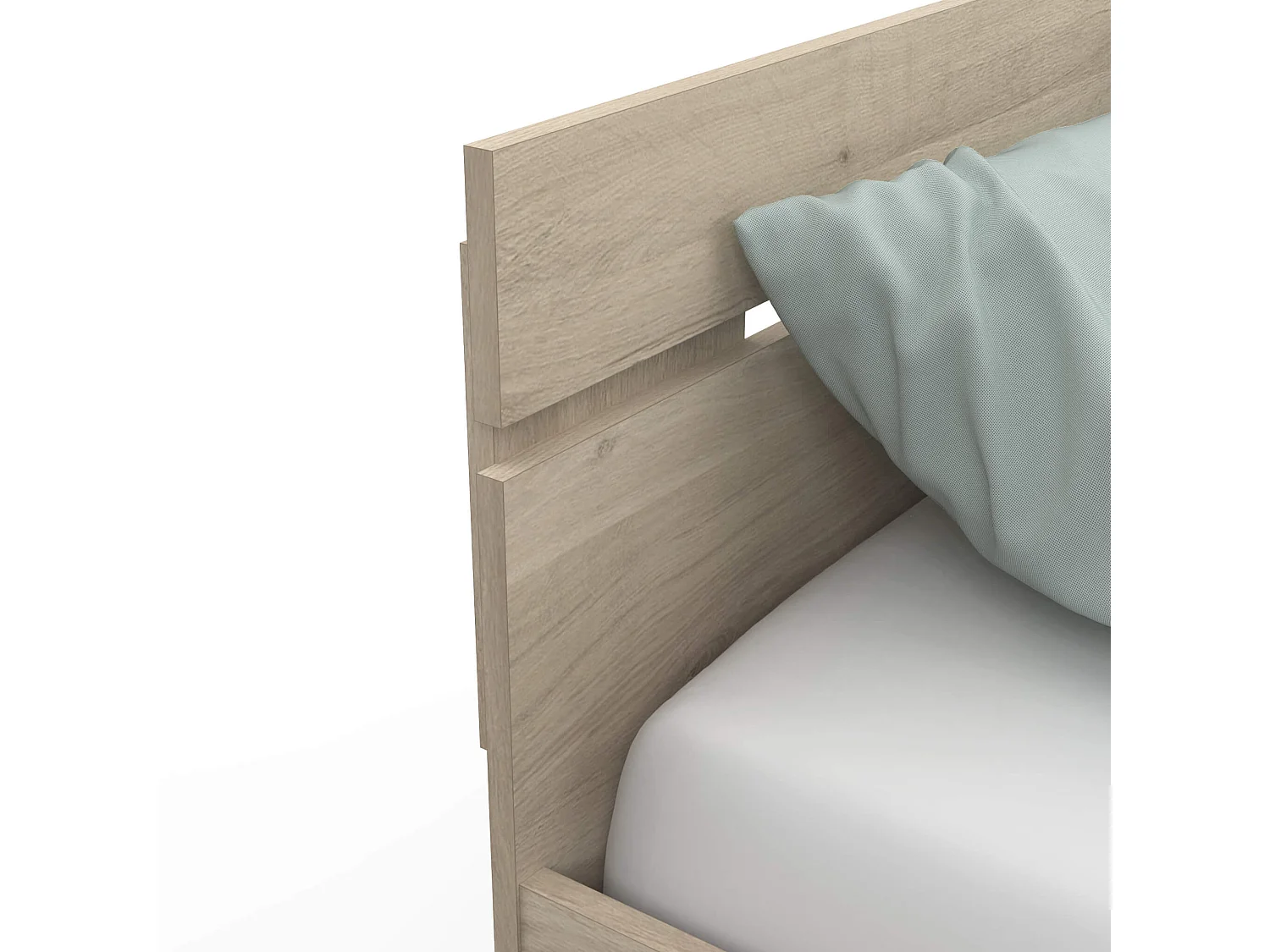 Lit tiroir avec niche de rangement en bois imitation chêne kronberg 90x200 cm - LT202