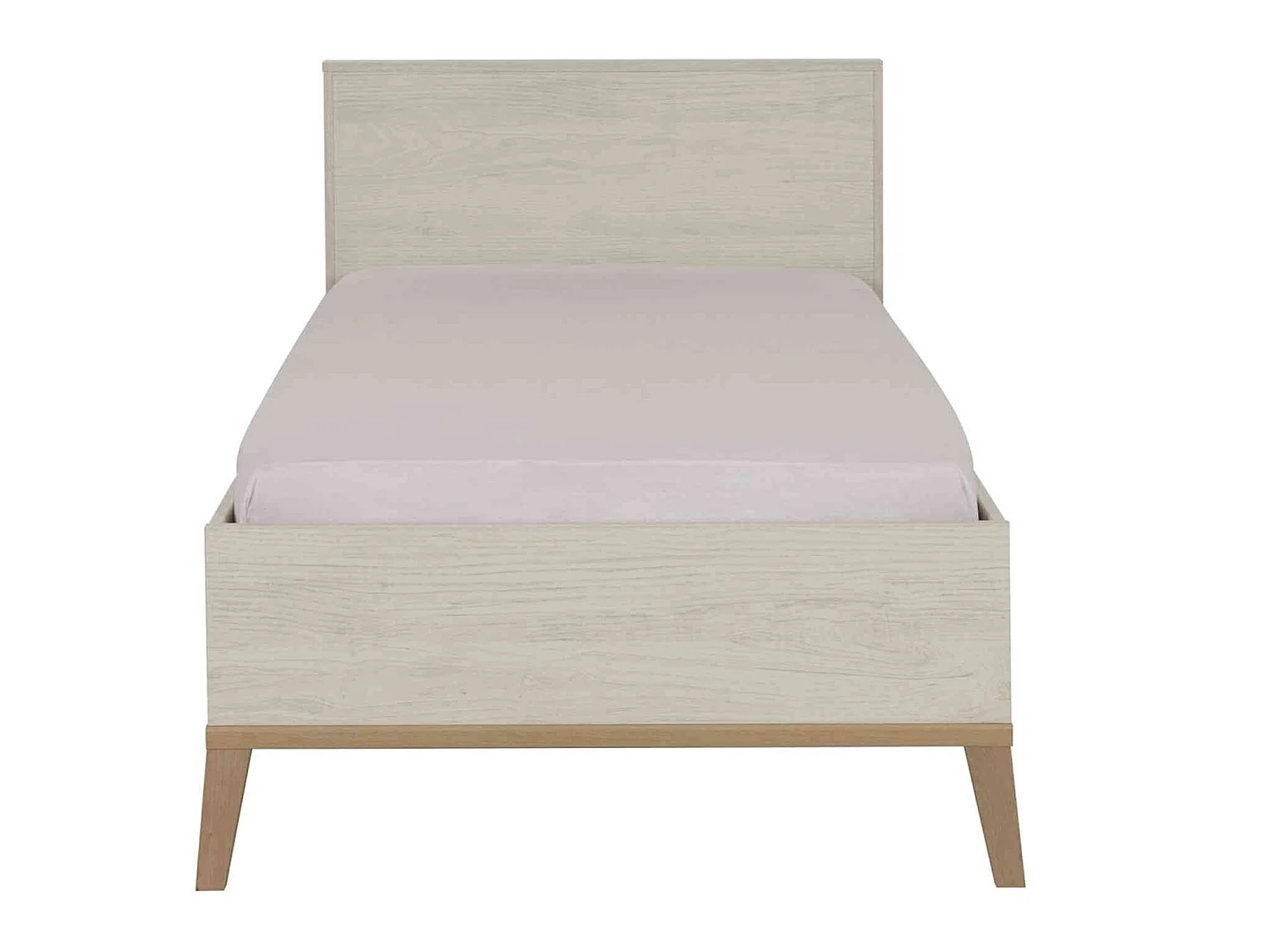 Lit enfant en bois imitation chêne blanchi 90x190 - LT5058