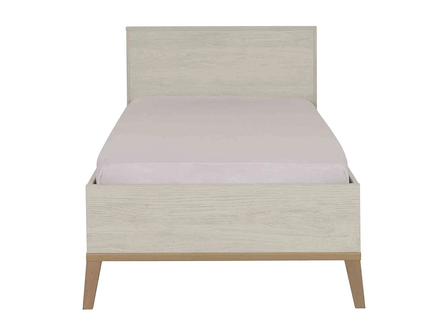 Lit enfant en bois imitation chêne blanchi 90x190 - LT5058