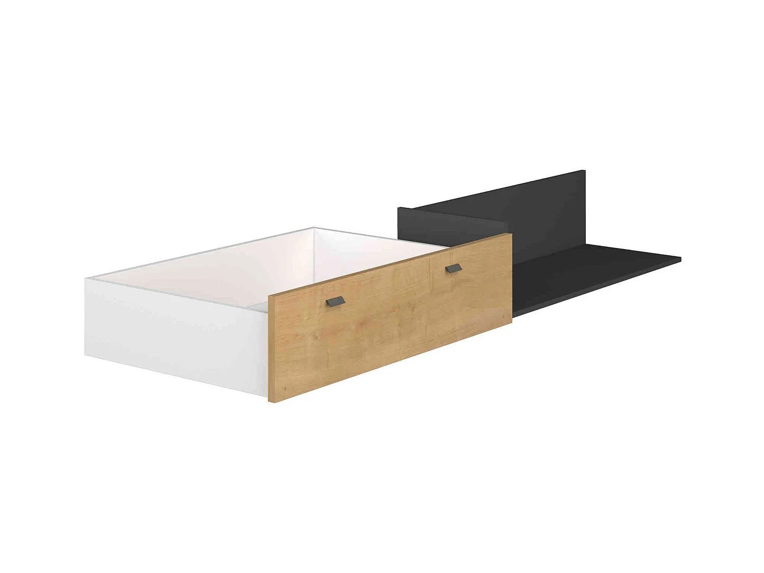 Lit tiroir en bois imitation chêne 160x200 cm - LI9051