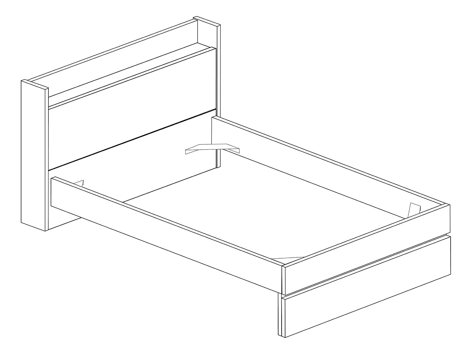 Lit tiroir en bois imitation chêne 160x200 cm - LI9051
