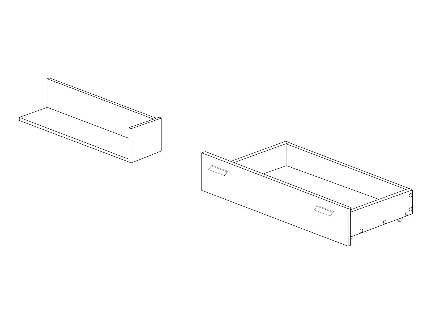 Lit tiroir en bois imitation chêne 160x200 cm - LI9051