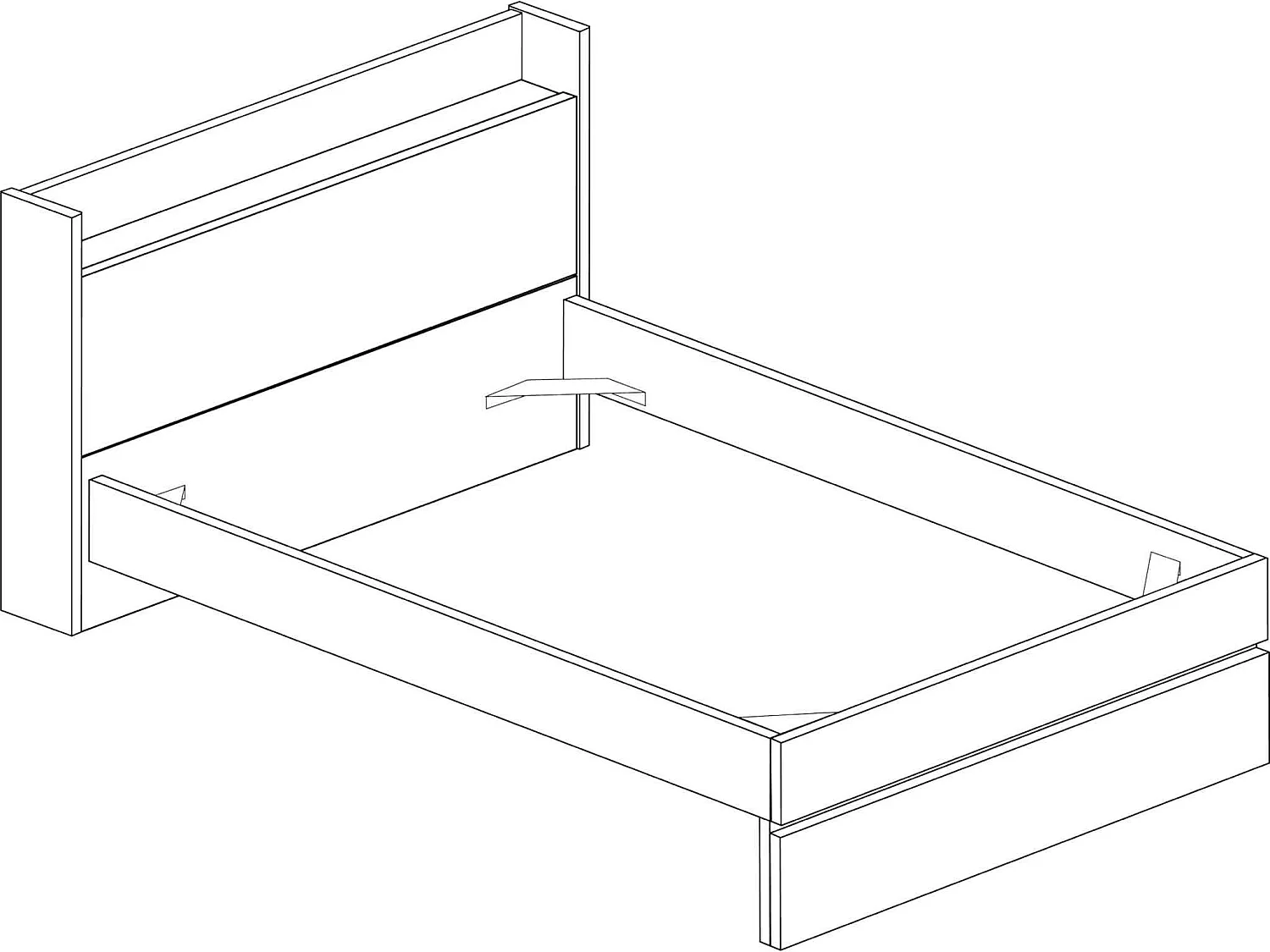 Lit tiroir en bois imitation chêne 160x200 cm - LI9051