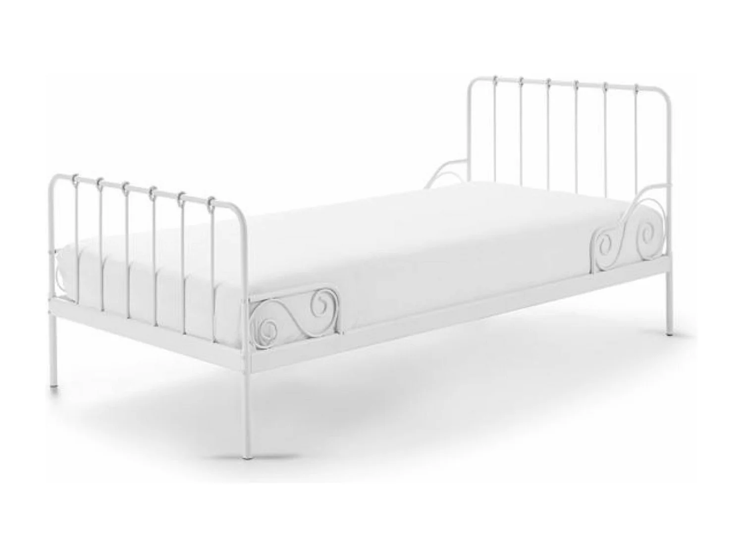 Lit en métal enfant blanc 90x200 LT2015 - Terre de nuit