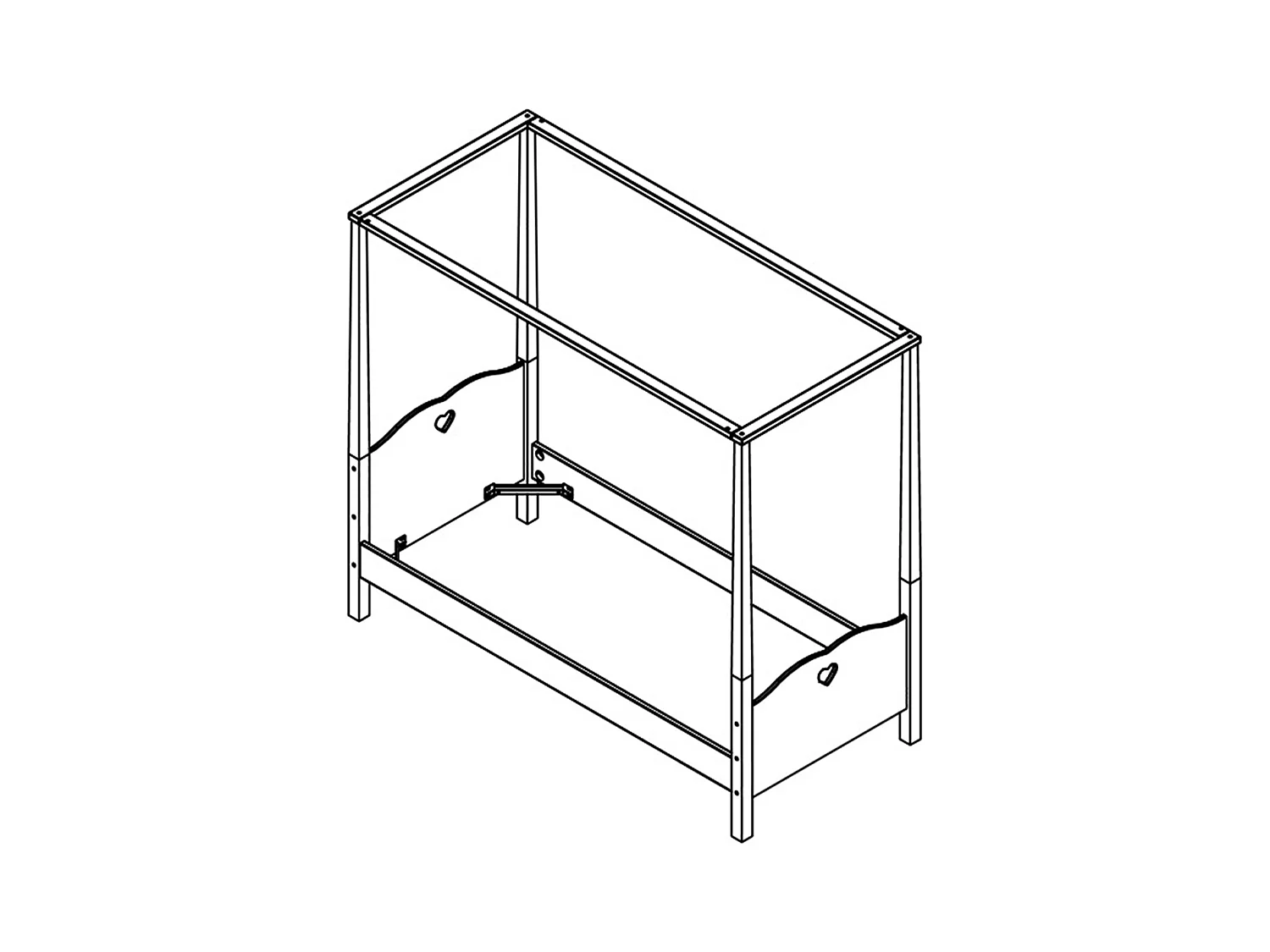 Lit Enfant Baldaquin en Bois Blanc 90x200 LB2001