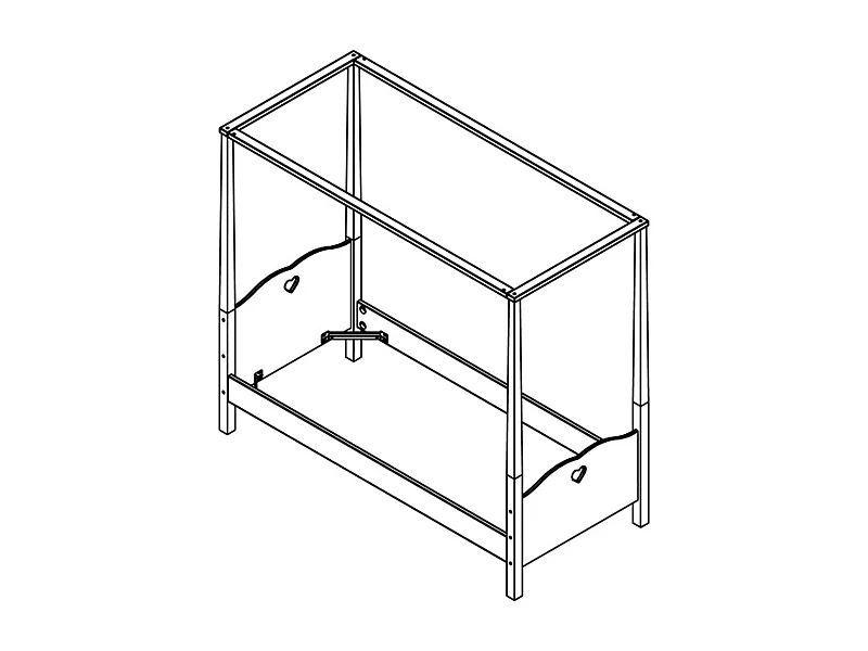 Lit Enfant Baldaquin en Bois Blanc 90x200 LB2001