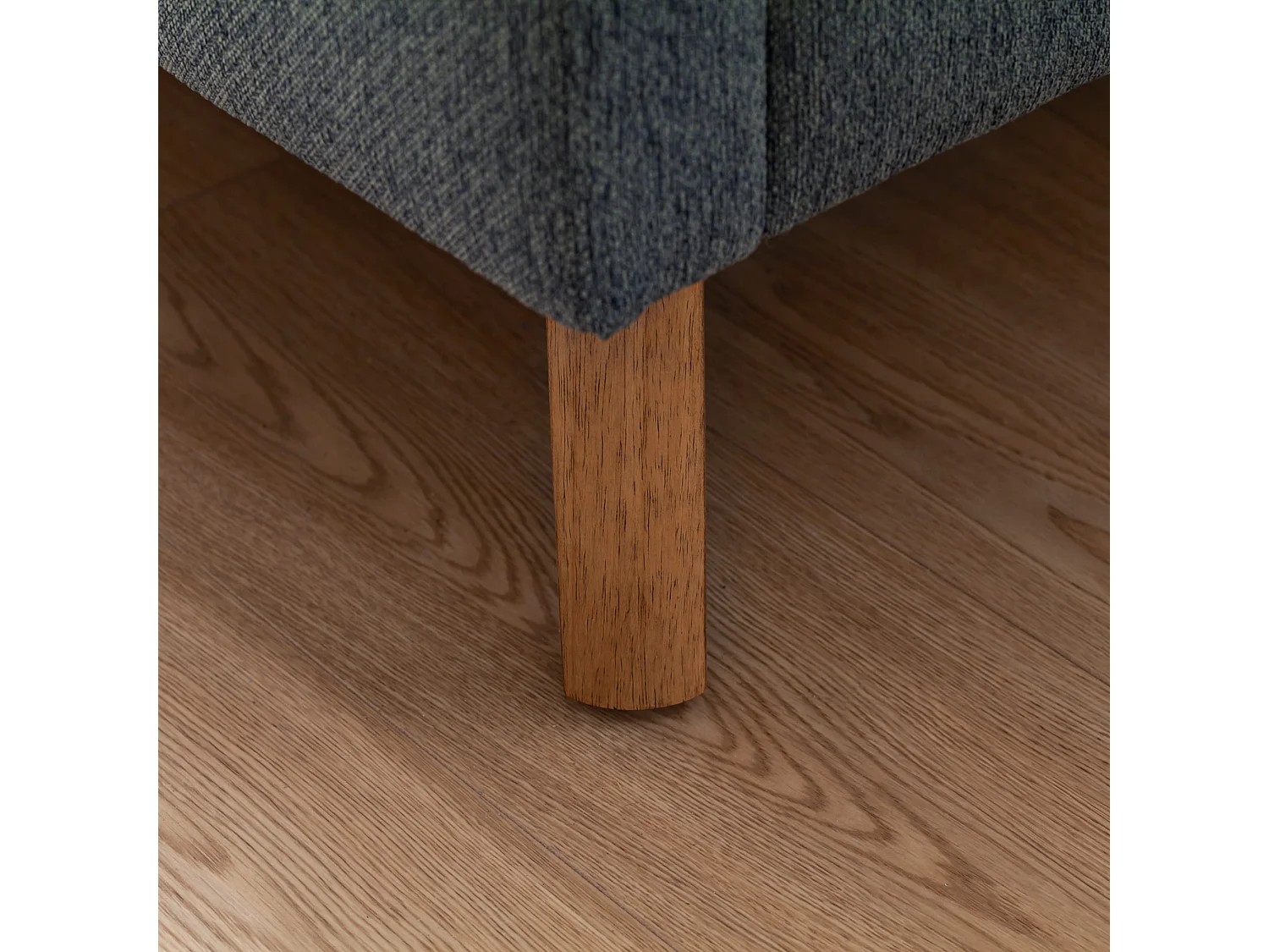 Lit rembourré en tissu bleu avec tête de lit lisse 140x200 - LT8003