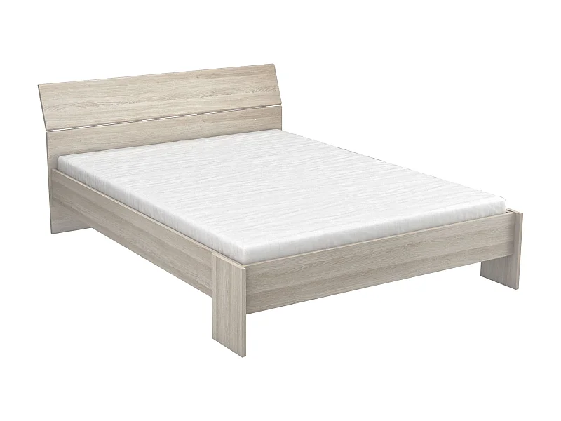 Lit 140x190/200 en bois chêne shannon - LI158