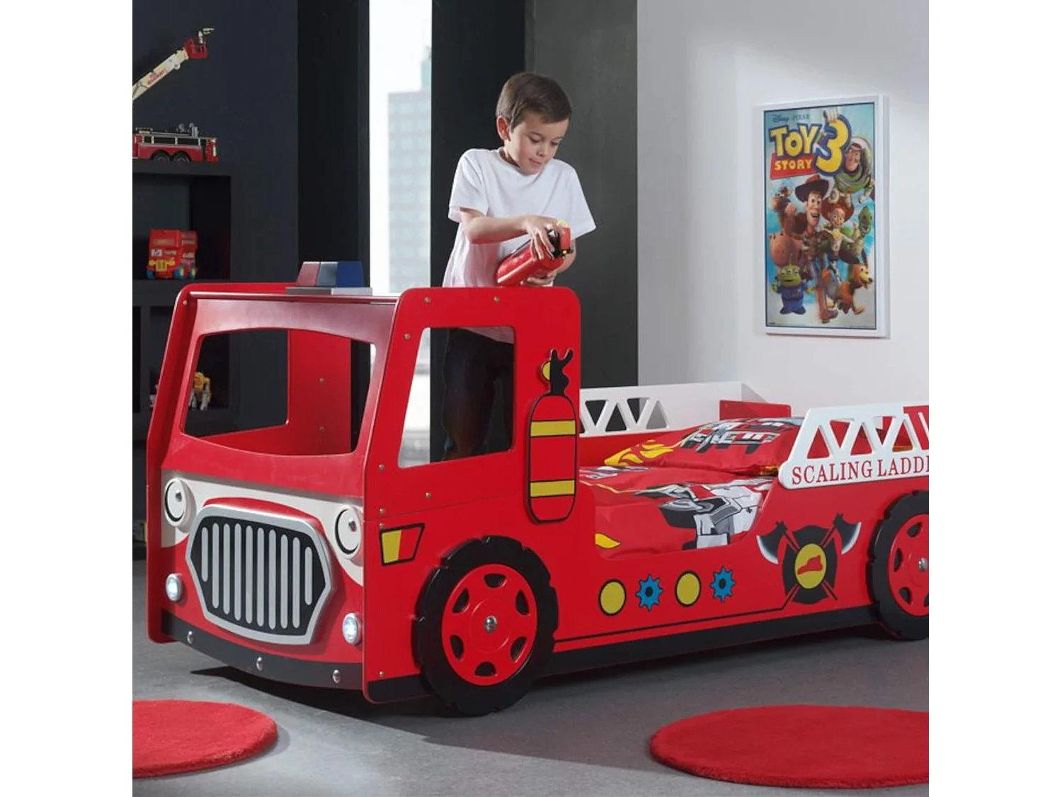 Lit enfant Pompier Led Funky 90x200