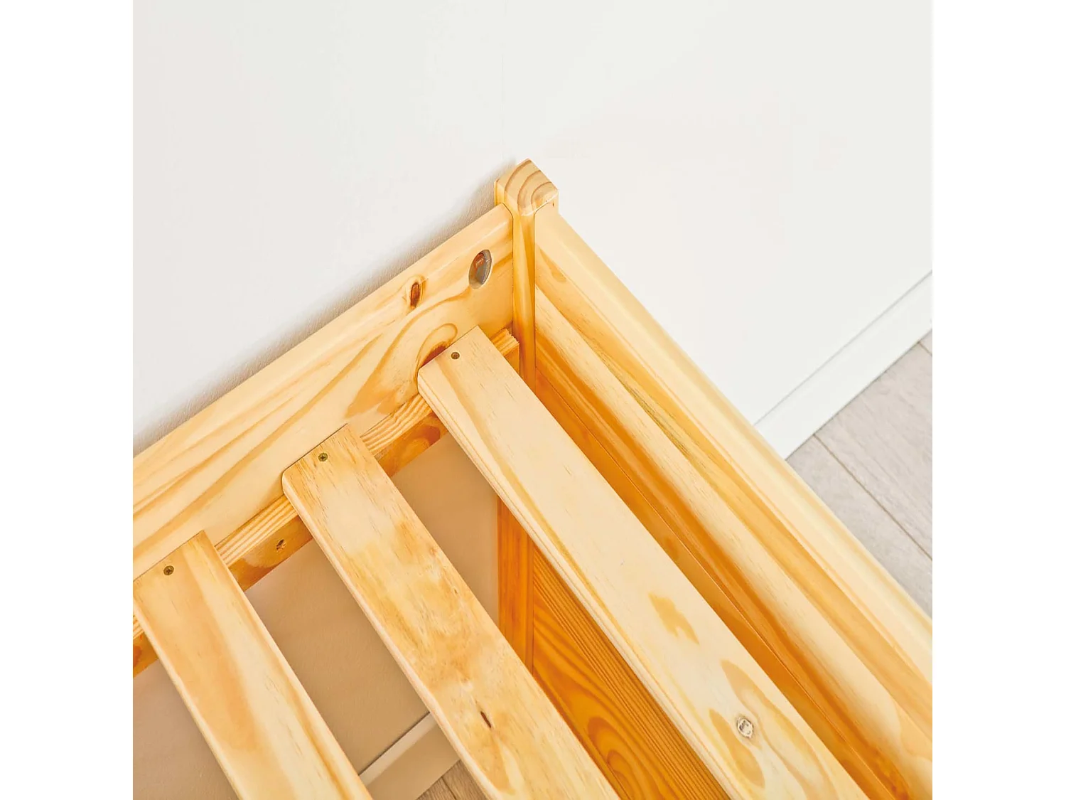 Lit tiroirs avec chevets intégrés en bois massif chêne clair 90x200 - LT17012