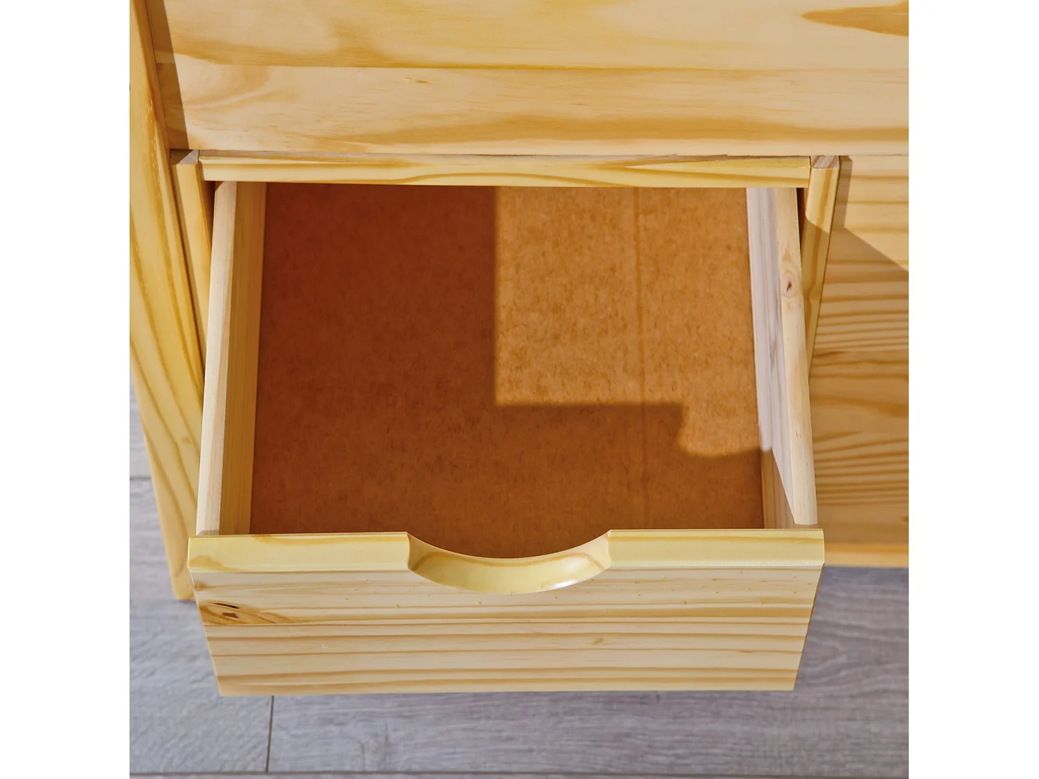 Lit tiroirs avec chevets intégrés en bois massif chêne clair 90x200 - LT17012