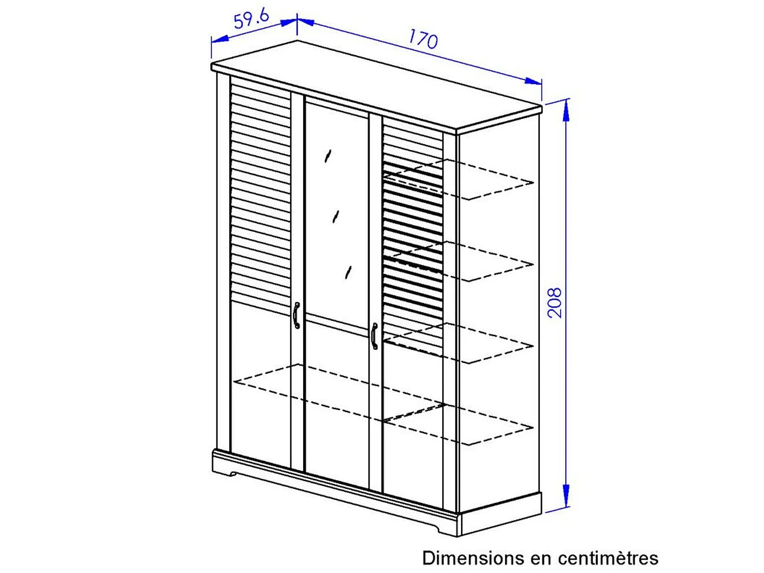 Lit 140x190 et armoire en bois clair - LT5079