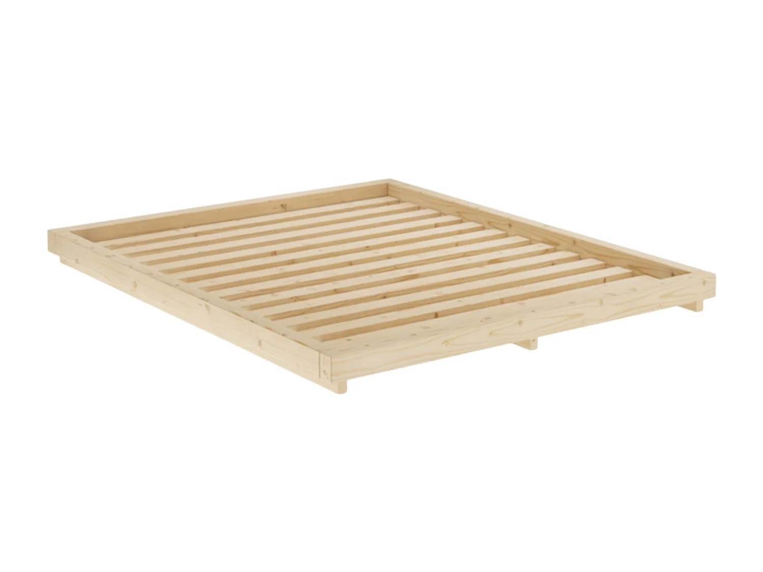 Lit futon DOCK style japonais en bois massif coloris naturel 160x200