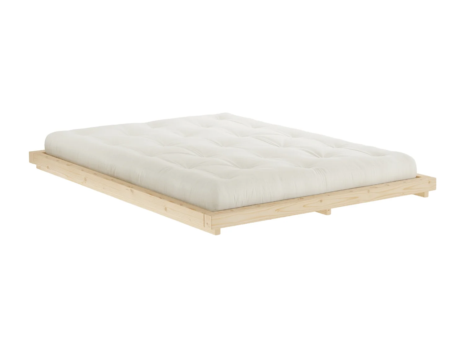 Lit futon DOCK style japonais en bois massif coloris naturel 160x200