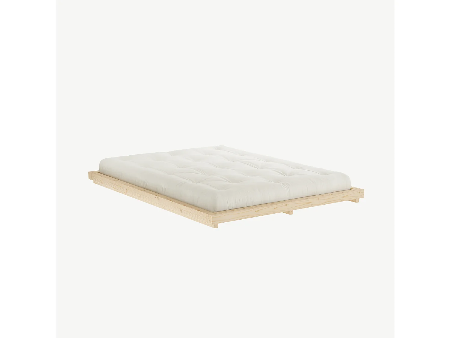 Lit futon DOCK style japonais en bois massif coloris naturel 160x200