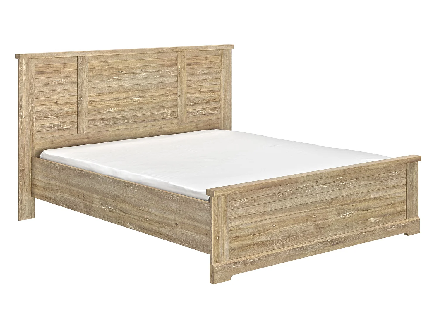 Lit 180x200 avec 2 chevets en bois clair - LT5077