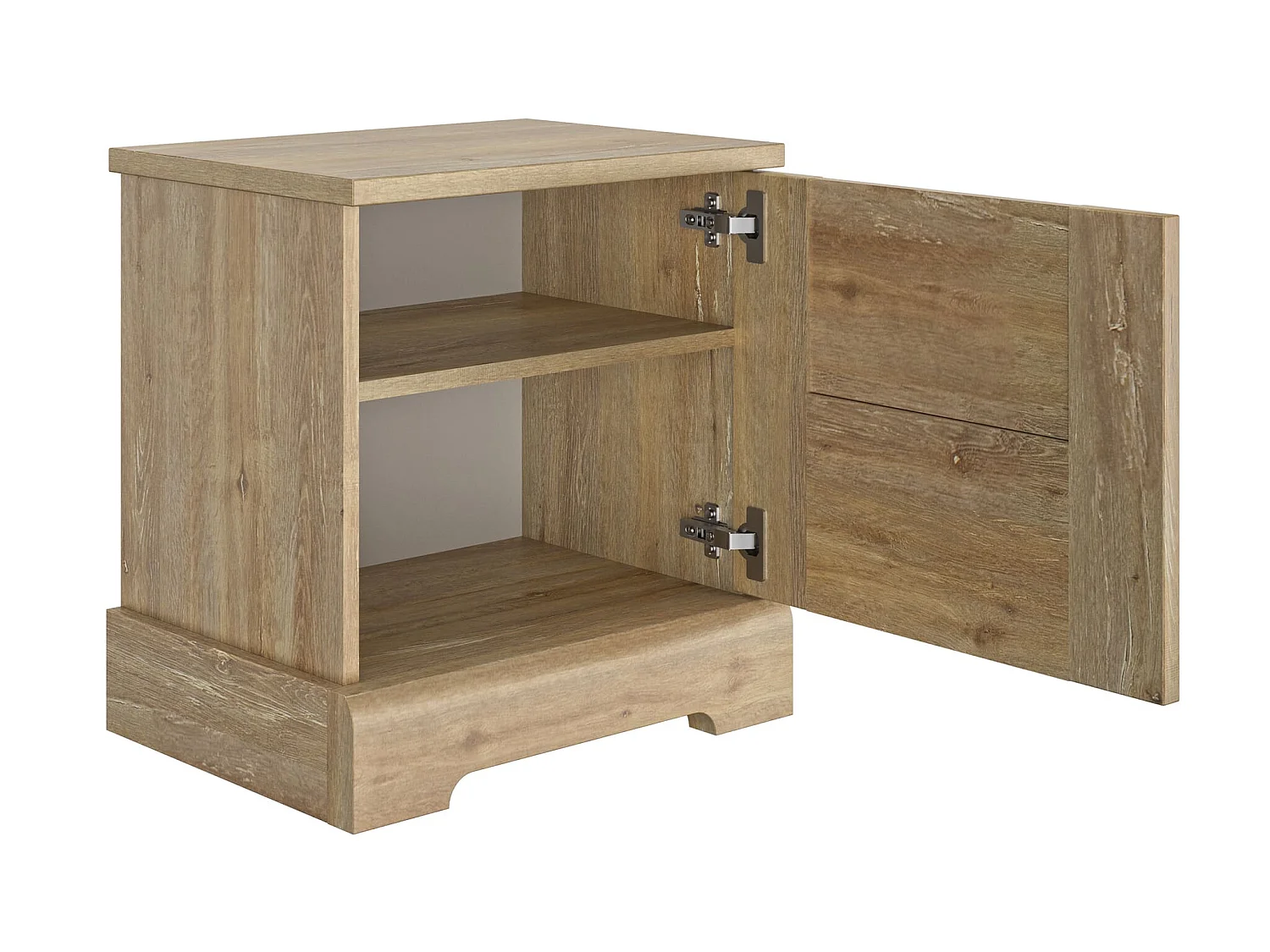 Lit 180x200 avec 2 chevets en bois clair - LT5077
