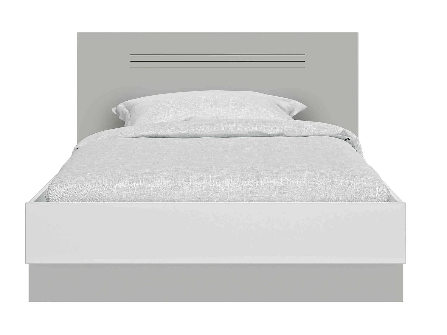 Lit enfant en bois gris et blanc 90x190 - LT5025