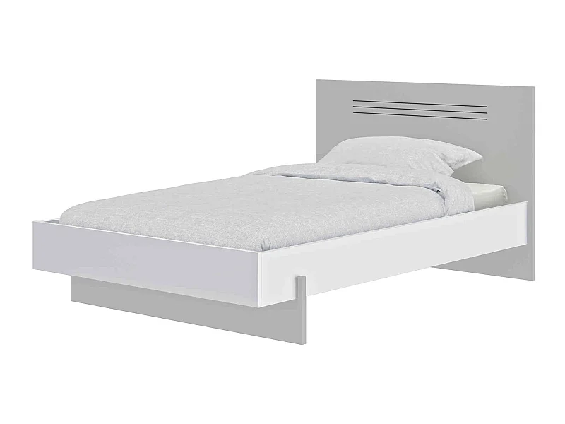 Lit enfant en bois gris et blanc 90x190 - LT5025