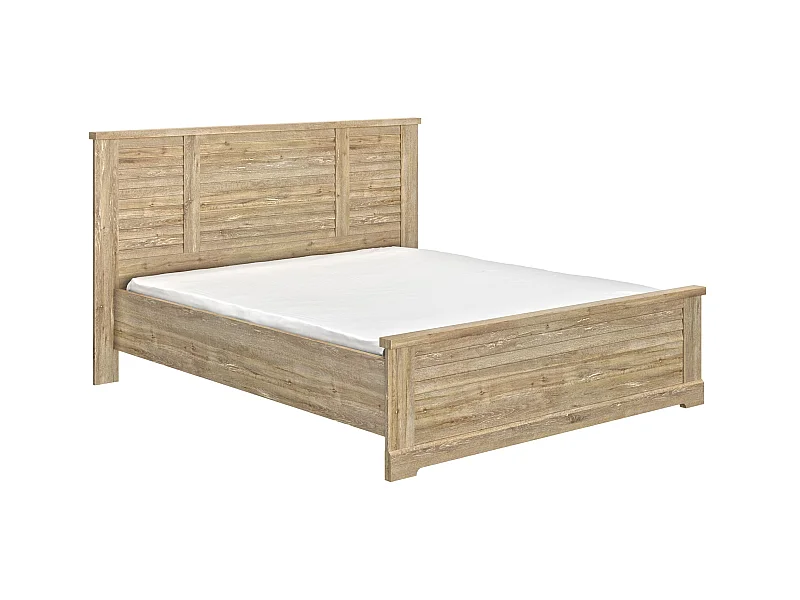 Lit en bois clair imitation châtaignier 180x200 - LT5066