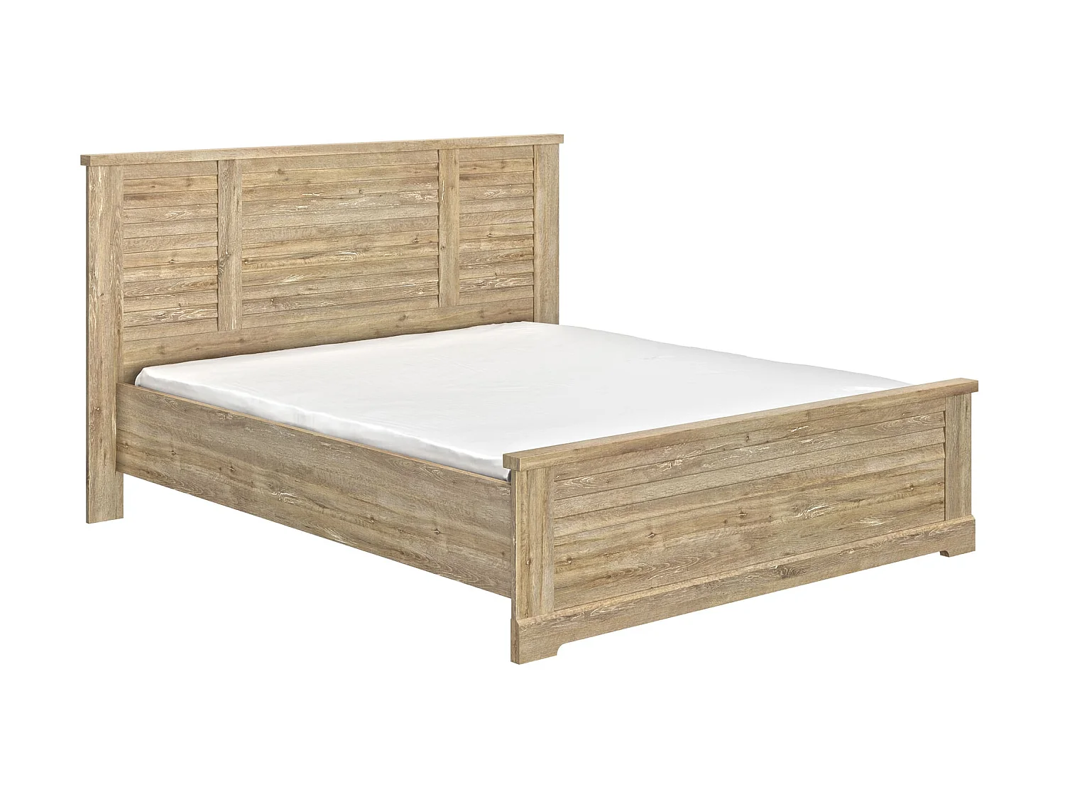 Lit en bois clair imitation châtaignier 180x200 - LT5066