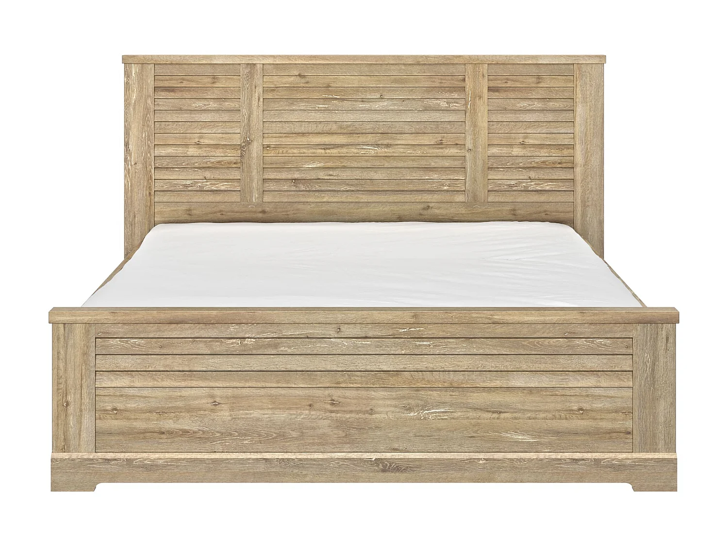 Lit en bois clair imitation châtaignier 180x200 - LT5066