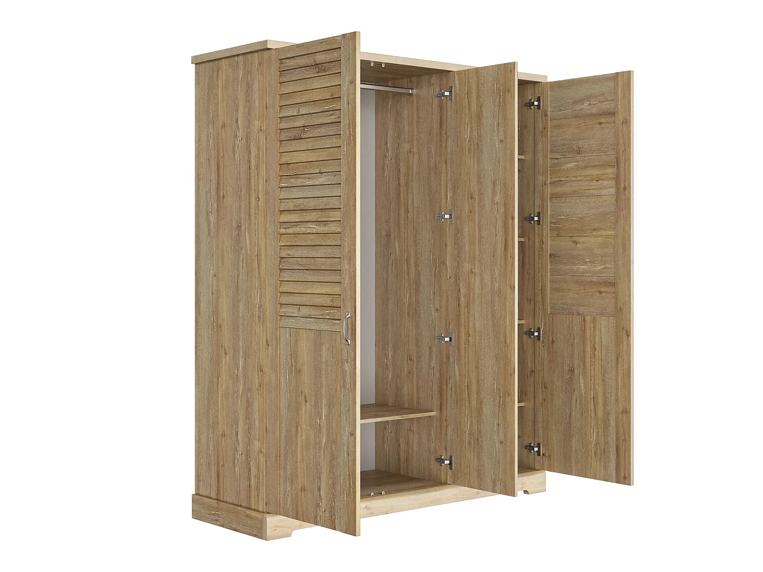 Lit 160x200 et armoire en bois clair - LT5079
