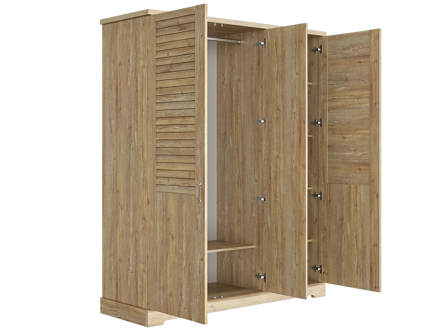 Lit 160x200 et armoire en bois clair - LT5079