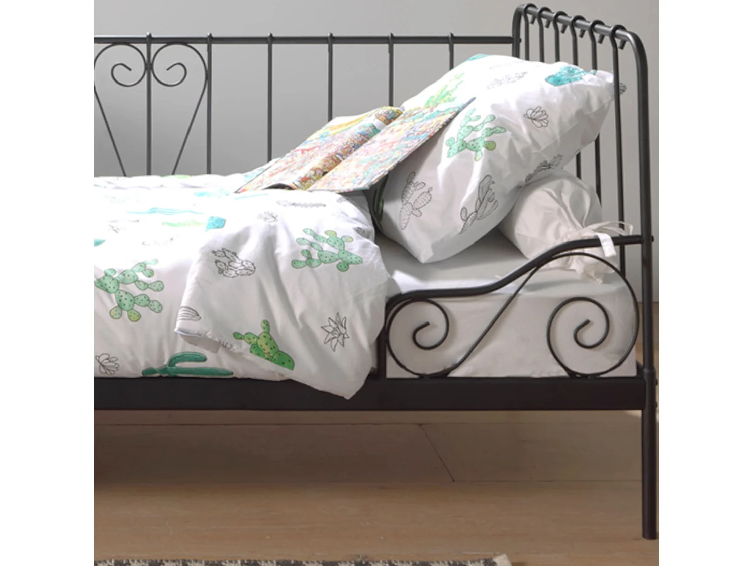 Lit enfant en métal noir 90x200 - LI2032