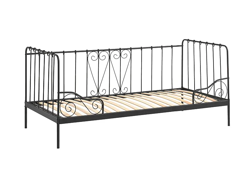 Lit enfant en métal noir 90x200 - LI2032
