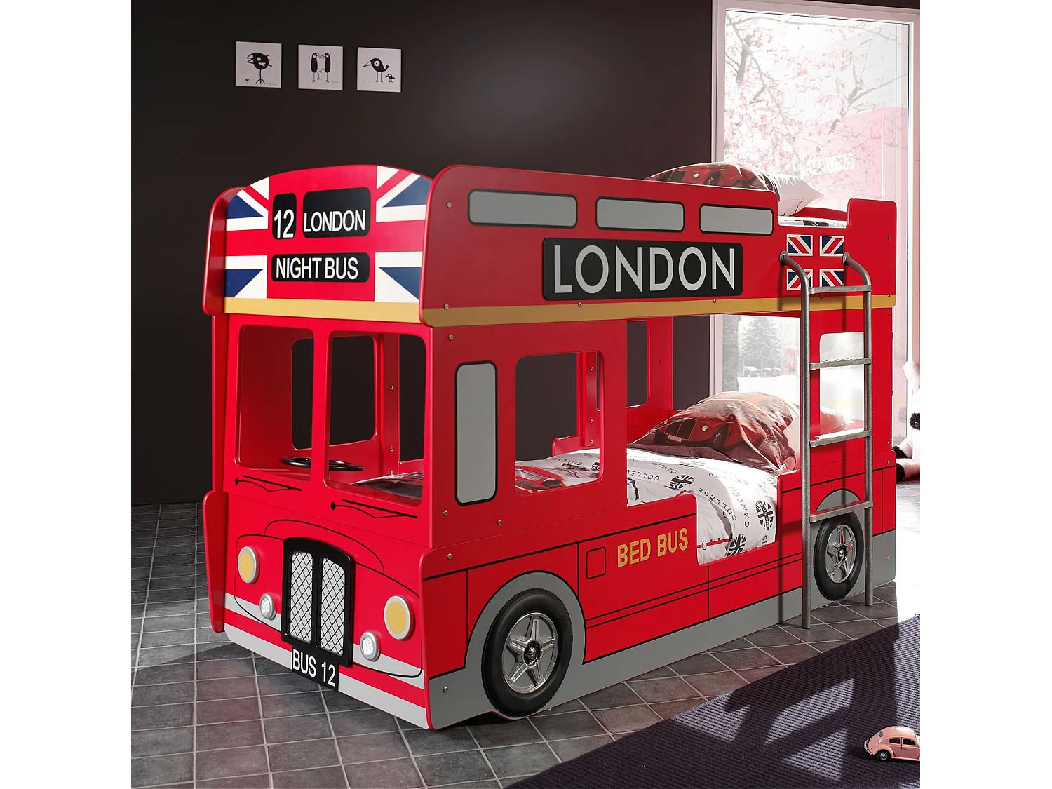 Lit Superposé London Bus 90x200