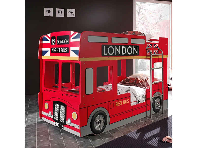 Lit superposé london bus 90x200