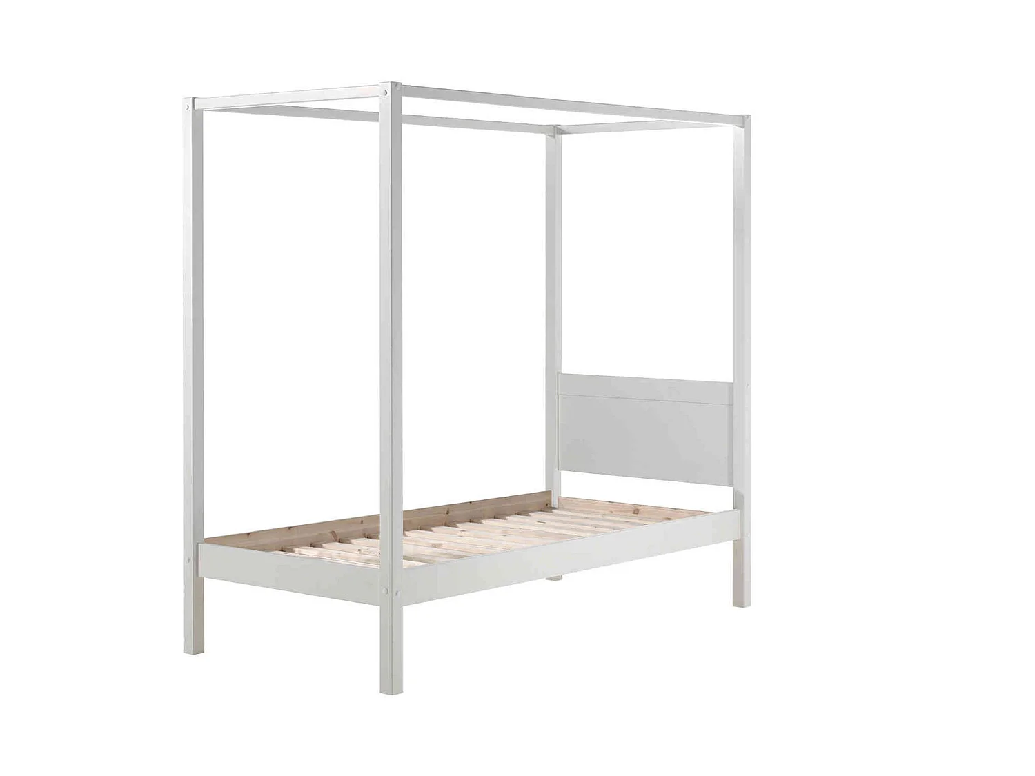 Lit avec cadre en bois blanc 140x200 - Terre de Nuit