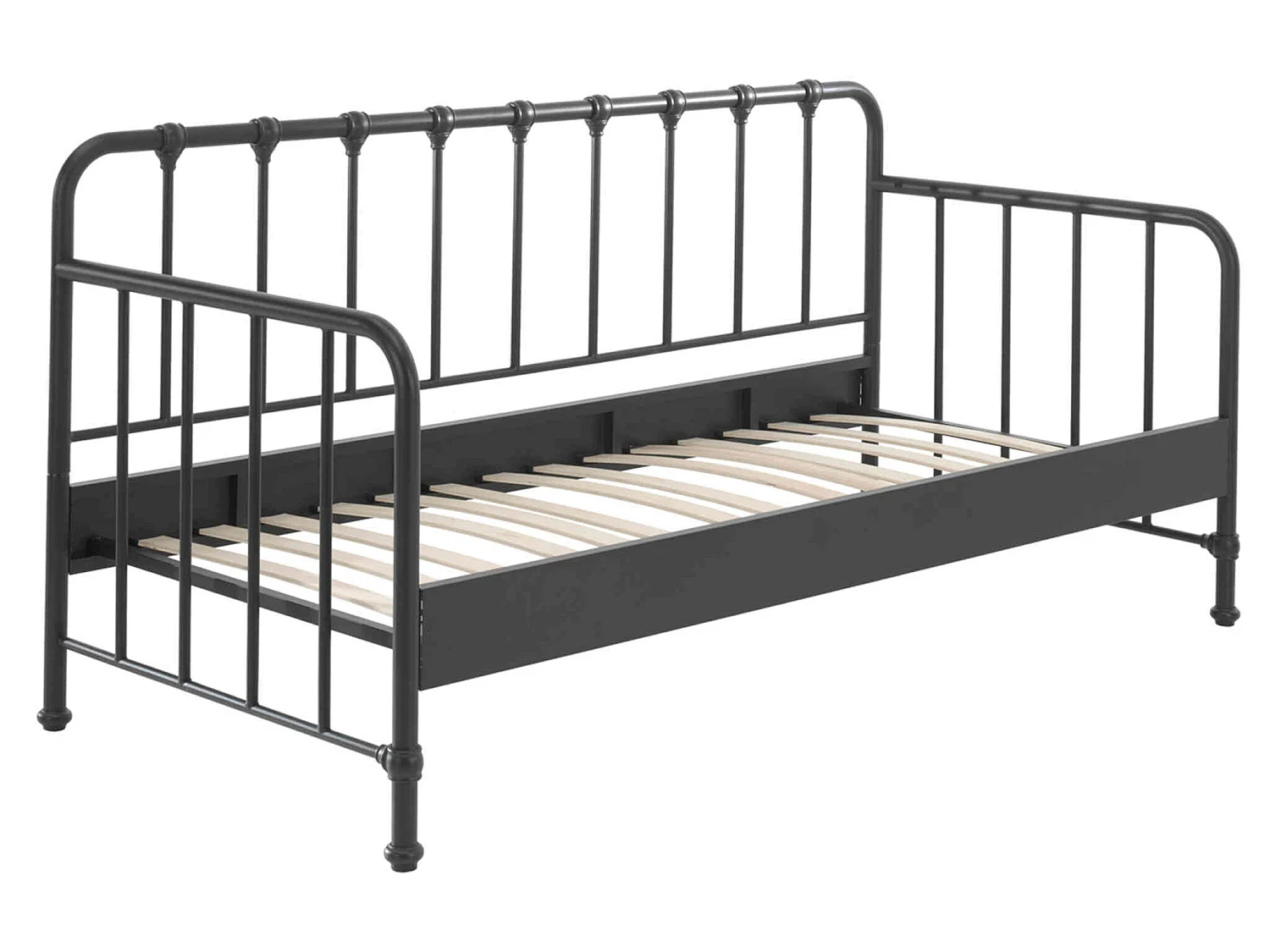 Lit enfant banquette à barreaux en métal 90x200 cm - LT2060