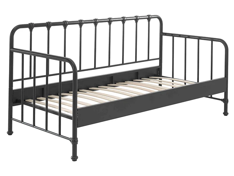 Lit enfant banquette à barreaux en métal 90x200 cm - LT2060