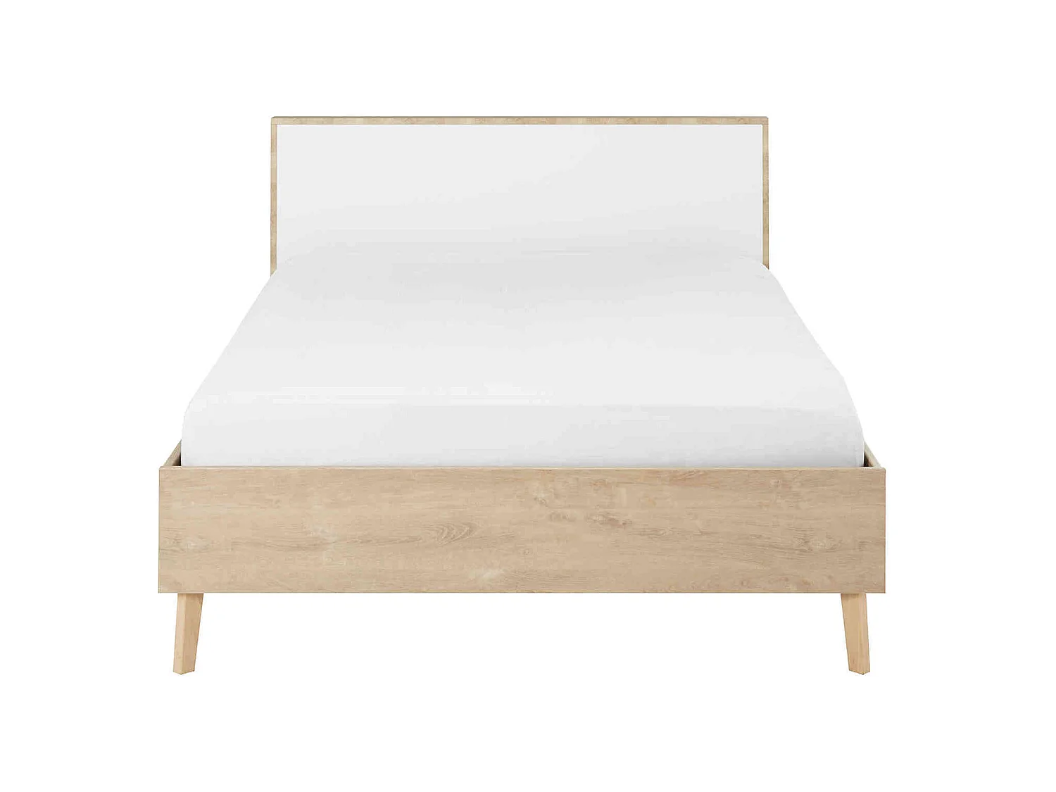Lit adulte en bois imitation chêne clair 180x200 - LT5046-2