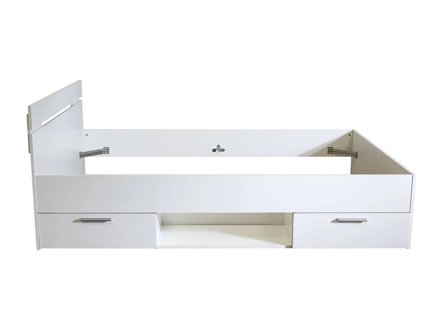 Lit Tiroirs Blanc Perle 140x190