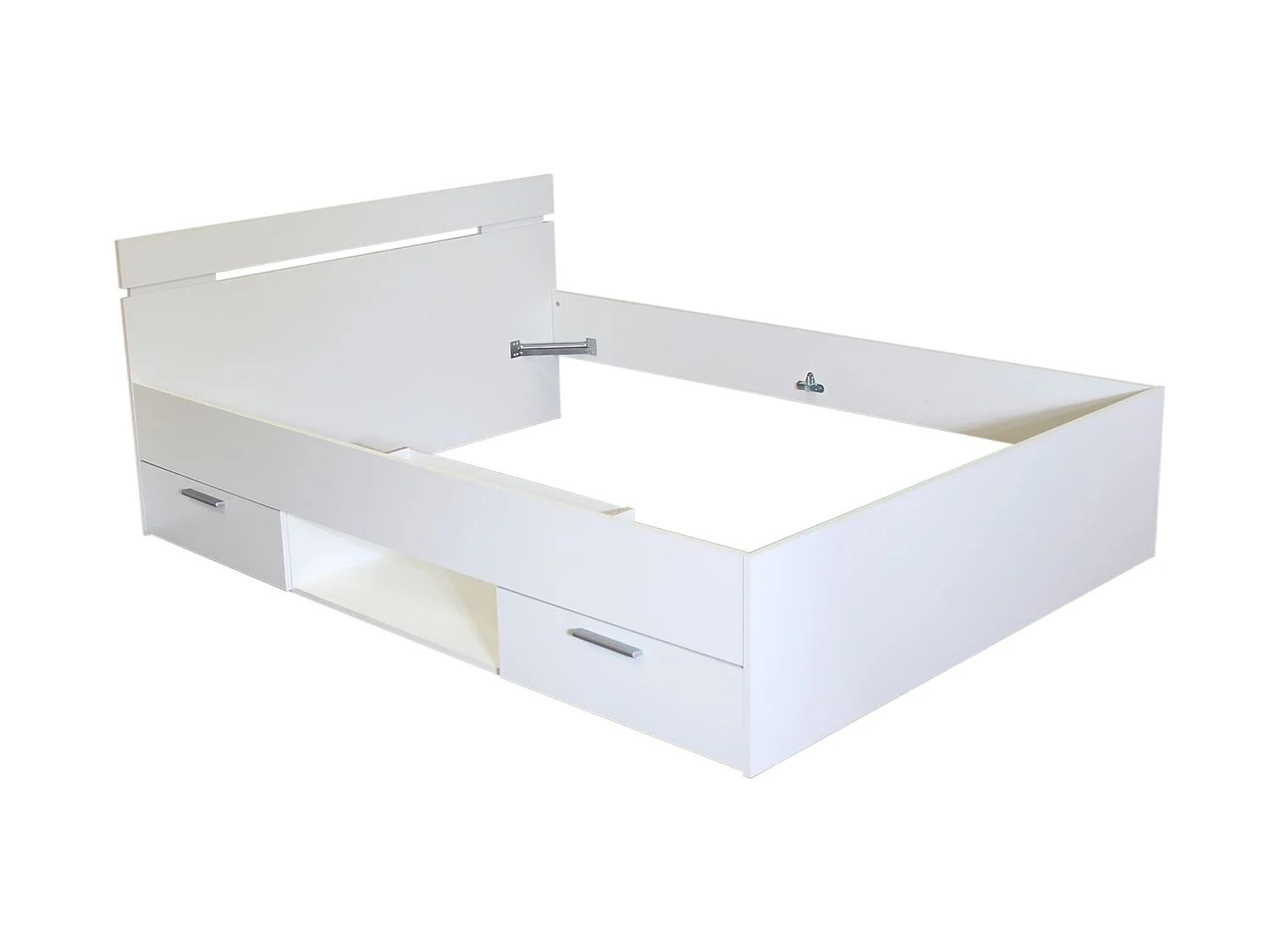 Lit Tiroirs Blanc Perle 140x190