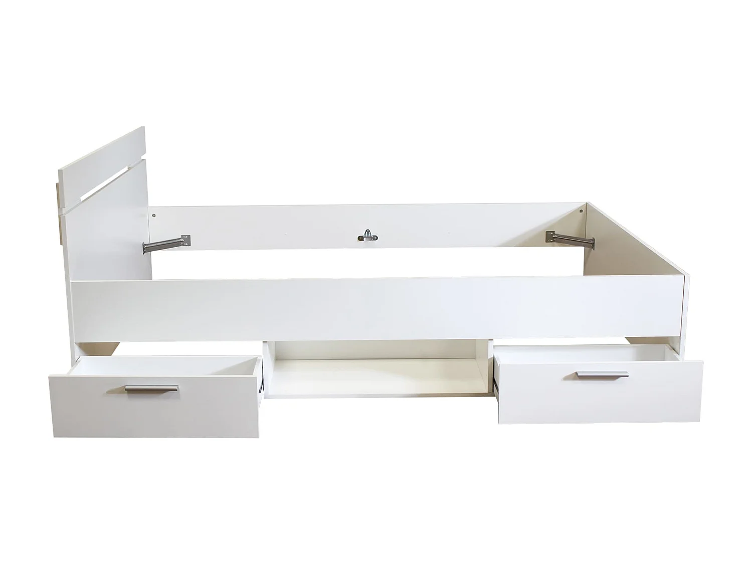 Lit Tiroirs Blanc Perle 140x190